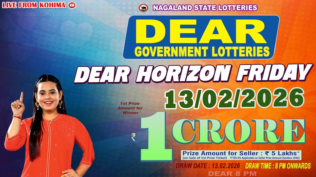 LOTTERY LIVE DEAR 8 PM 13.02.2026 NAGALAND STATE LOTTERY LIVE DRAW LOTTERY SAMBAD LIVE FROM KOHIMA