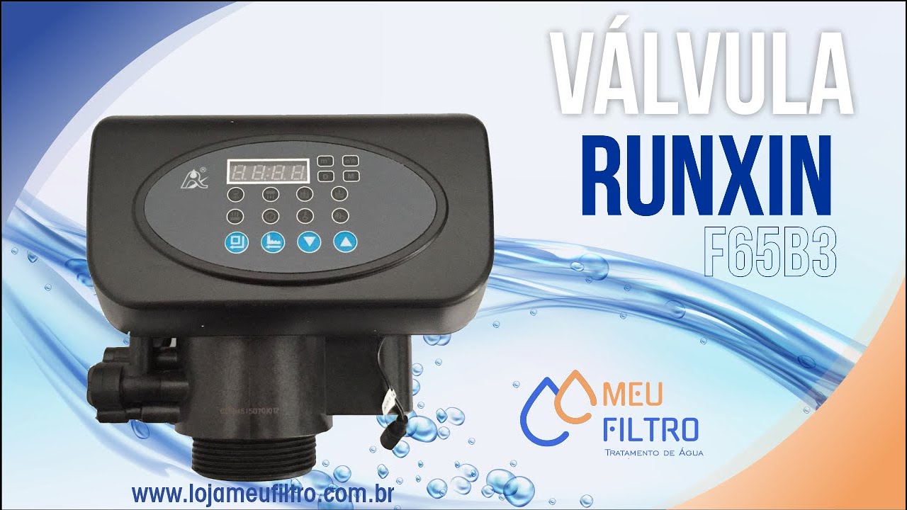 Programando válvula automática RUNXIN F65B3 para ABRANDADOR - MEU FILTRO - 21 2143-9026