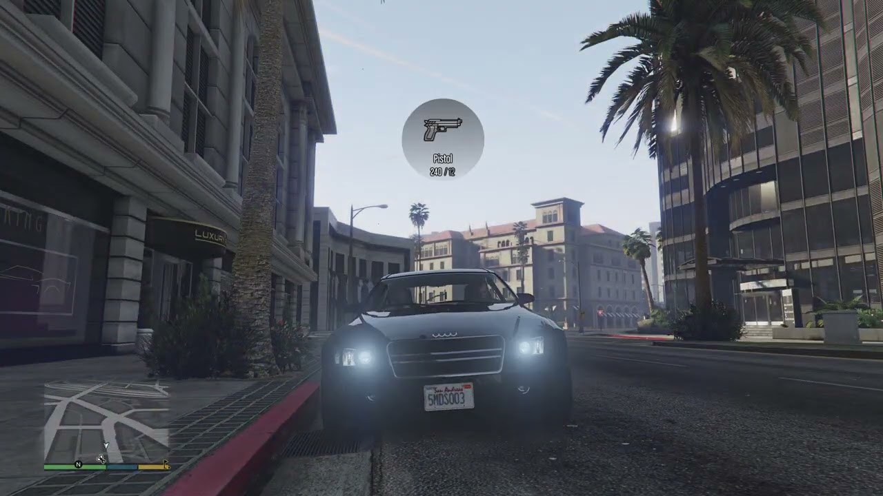 GRAND THEFT AUTO STORY MODE AND DRIVING IN THE DAYTIME IN A CAR WITH NO TRAFFIC 