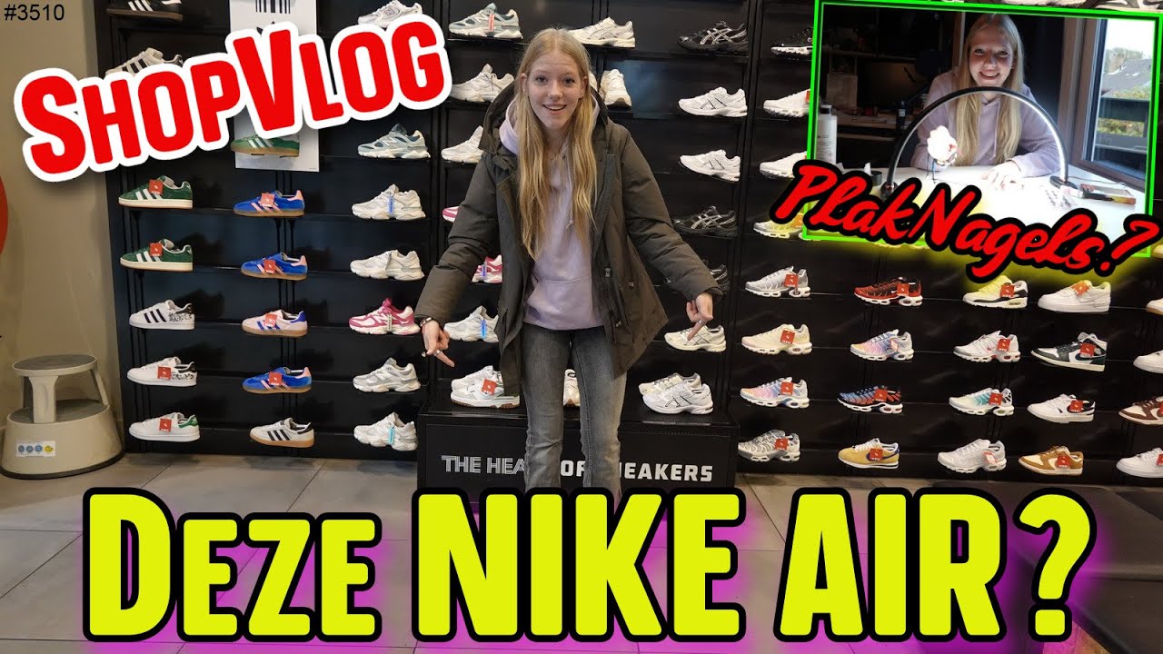 Shoppen naar NIKEAIR schoenen in de STAD. Wil wat PROBEREN met PLAK NAGELS. Top of Flop? #3510