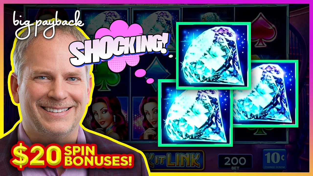 $20/Spin SHOCKING Bonuses on Lock It Link Diamonds Slots!