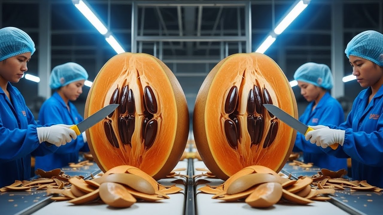 Inside a 50 Million Dollar Sapodilla Juice Factory From Harvesting To Juice Bottling Full Process