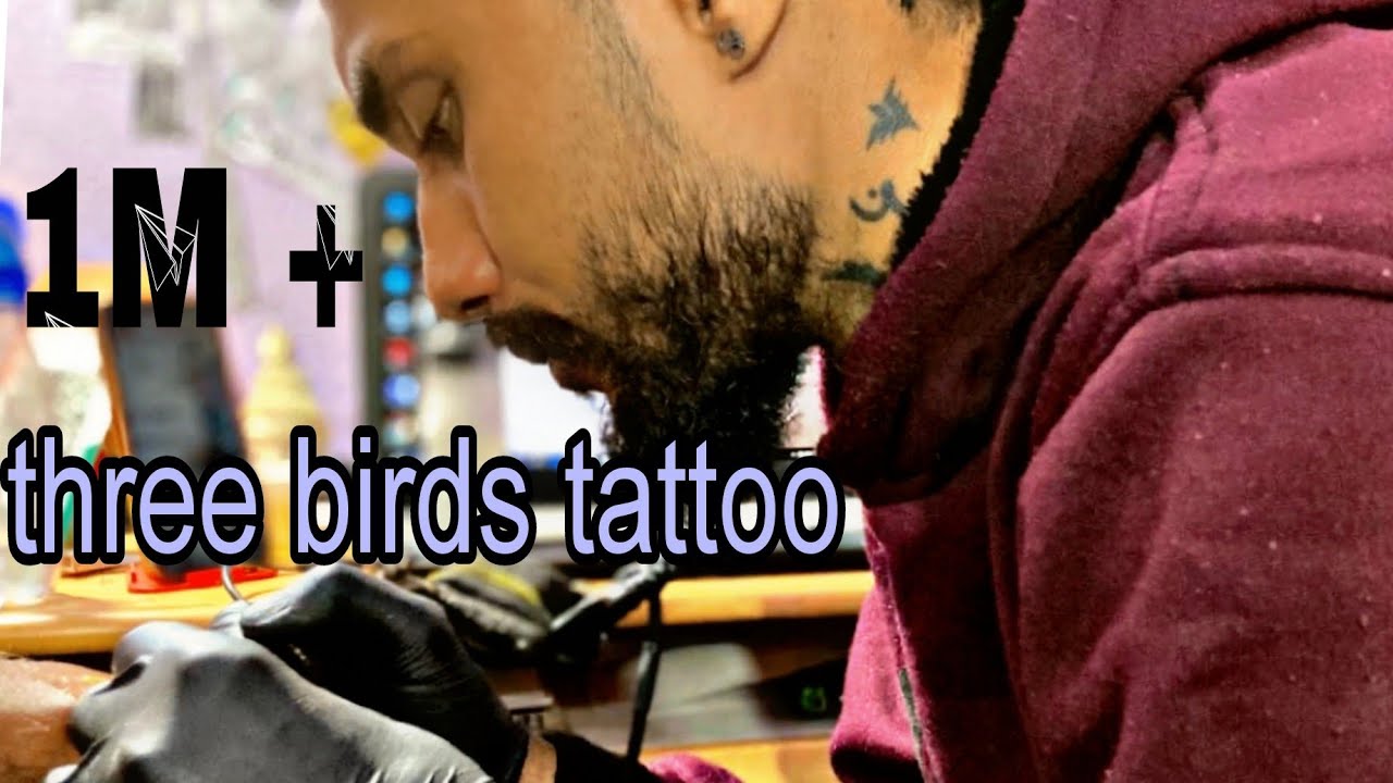 Trending Birds Tattoo On Hand | three birds tattoo design | 🔥 #trendingtattoo #viralvideo #tattoo