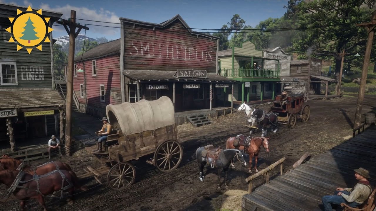 RED DEAD REDEMPTION 2 Ambience  | Town | New Hanover | Valentine | Day/Night Cycles