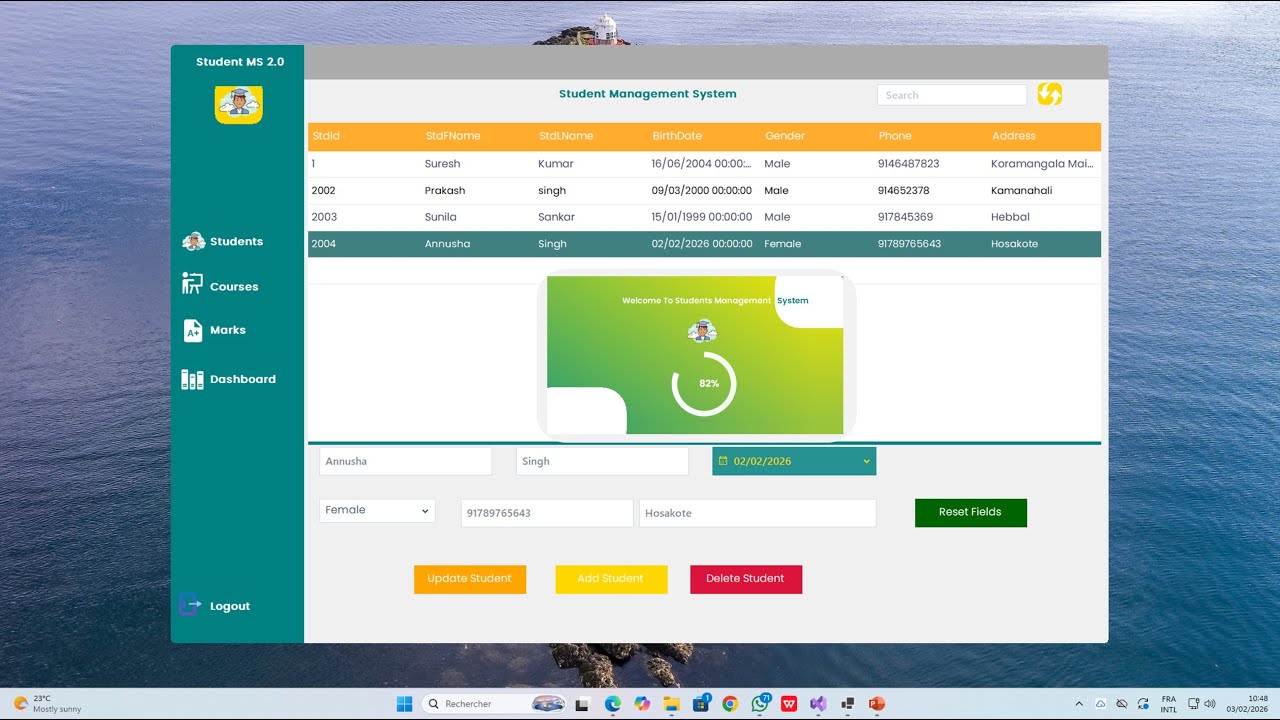 C# Full Project. Student Management System With C# and SQL Server