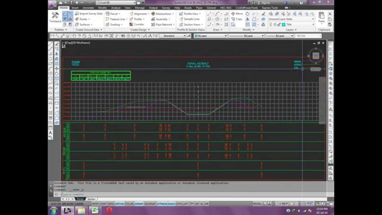 Water Canal / Channel Cross Section Generator