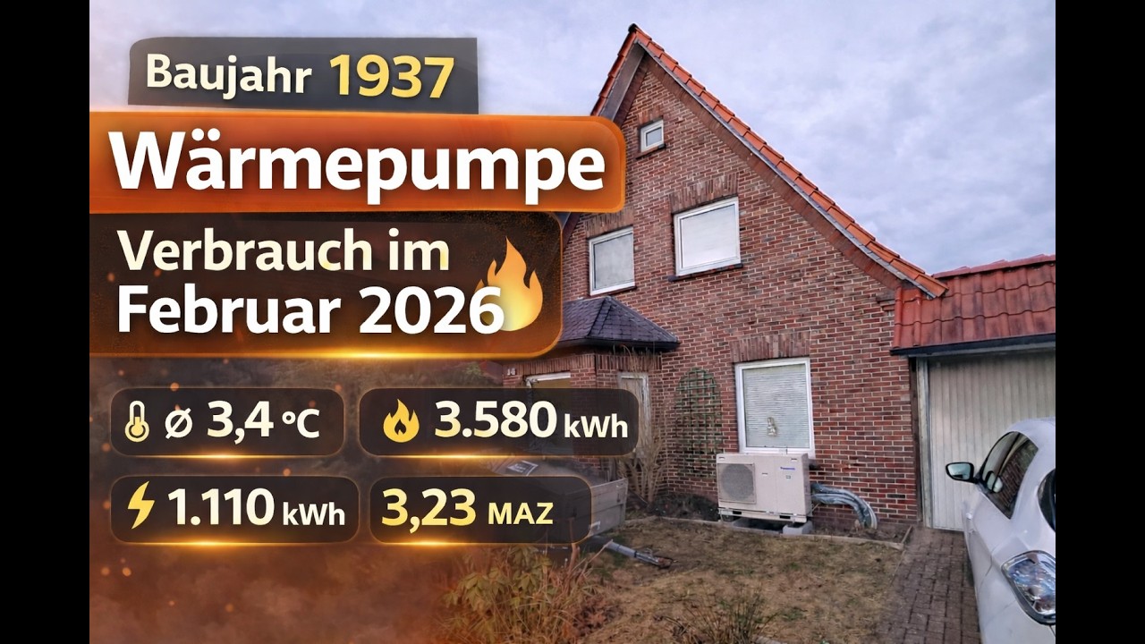 Panasonic Aquarea J 9 kW im Altbau (1937) – Verbrauch im Februar | MAZ 3,23