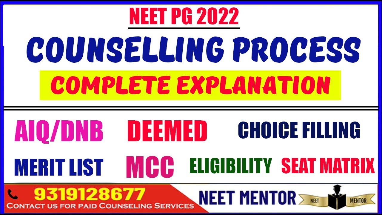 NEET PG 2022 🔥 Counselling Process Explained in Detail 🔥AIQ DNB DEEMED State Eligibility Seat Matrix