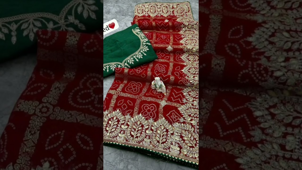 Rajasthani chunri saree design ll latest Rajasthani chunri saree collection 😍 #saree #floralsaree
