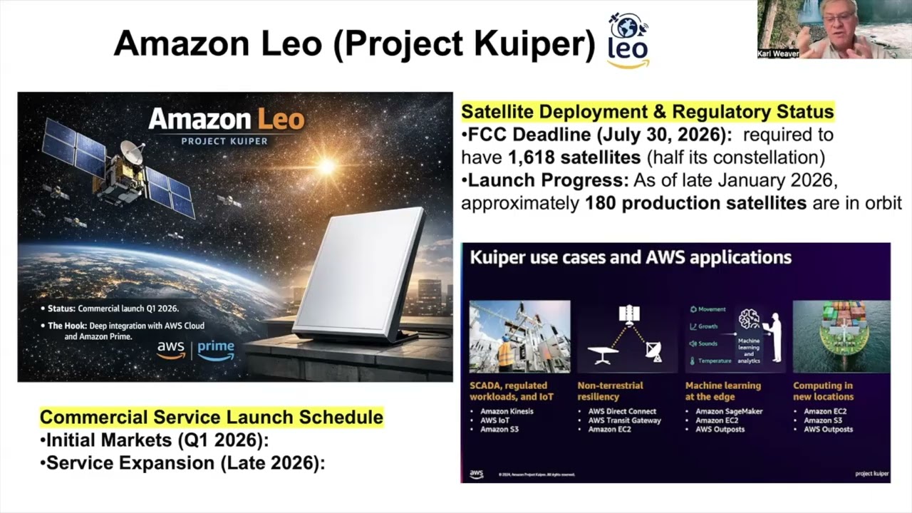 Karl Weaver presents 2026 LEO Satellite Internet Revolution Starlink + Amazon LEO - New Space Race!