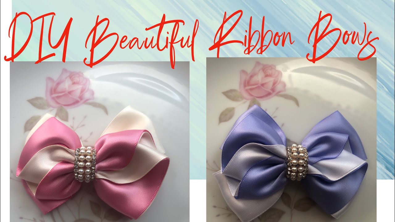 Satin Ribbon 🎀 Hair Bow-How To Make Ribbon Hair Bow/Clip-Satin Ribbon BowsClips-DIY Ribbon Hair Bow