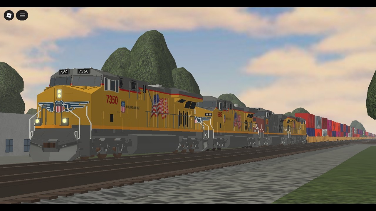 UP 7350 leads Very Fast Intermodal with Ex-SP Trailing