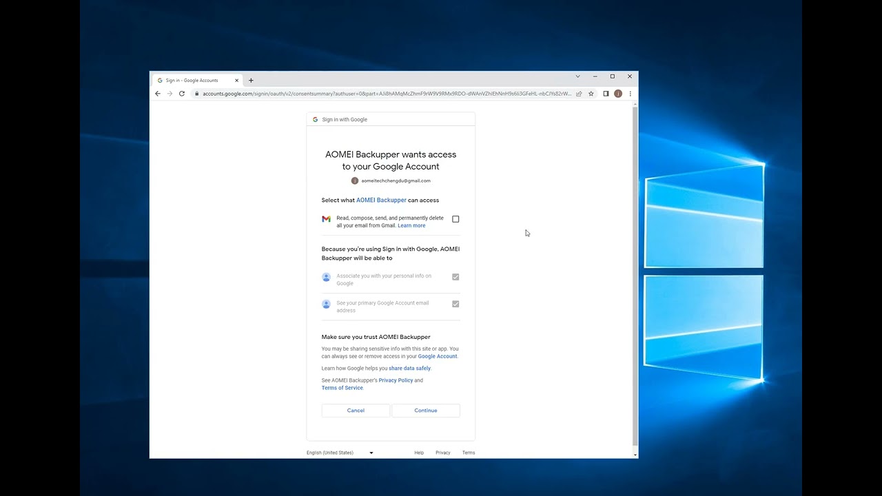 AOMEI Email Backup