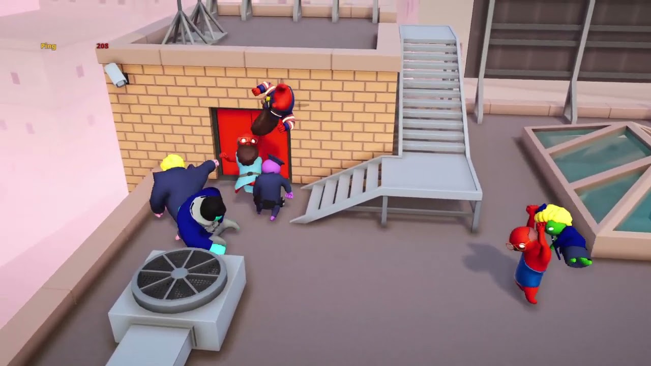 un clip de gang beast pibe ( a un amigo no se le escucha)