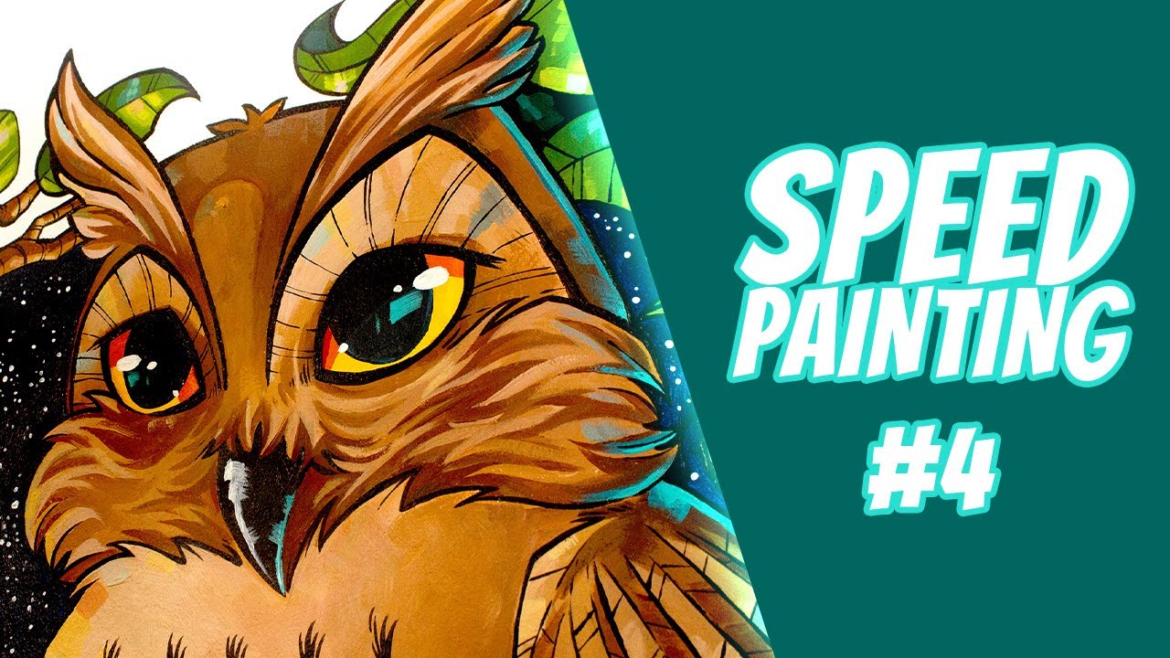 Sowa na ścianie || Speed Painting