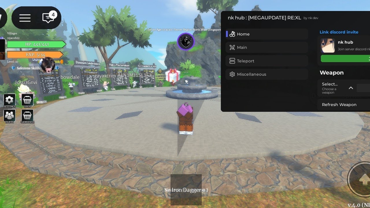 re:xl  script - auto farm, auto harvest, auto skill, kill aura, auto dungeon, auto infinity tower