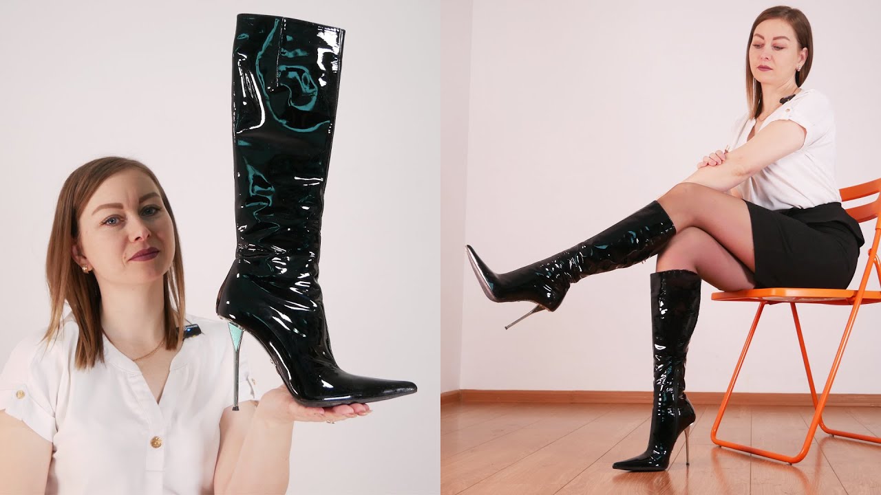Olesya's GIANMARCO LORENZI IT35 EU36 US5,5 pointed toe high heels patent leather boots