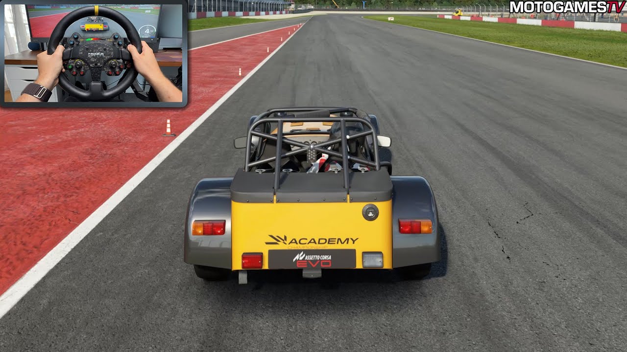 Assetto Corsa EVO - Caterham Seven Academy Race Car at Donington | Early Access 0.3 Gameplay