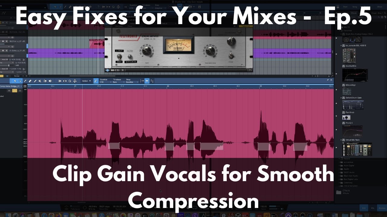 Easy Fixes for Your Mixes Ep. 5 | Clip Gain Vocals for Smooth Compression
