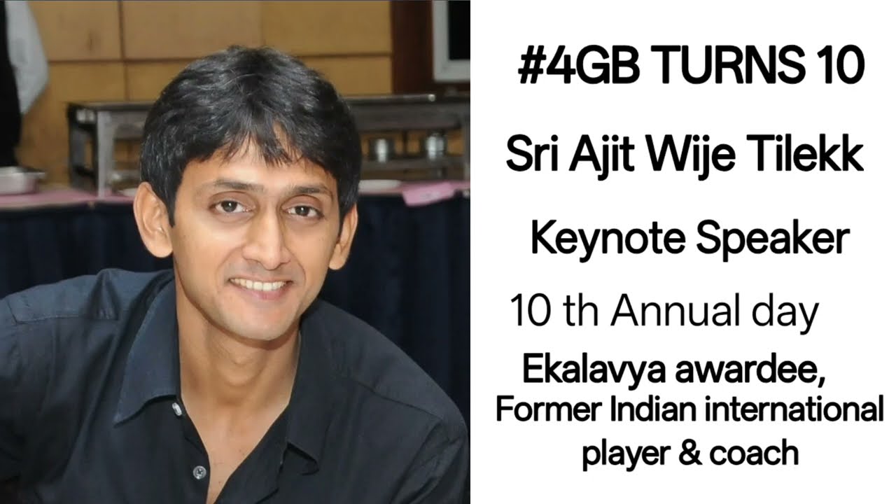 #4GB TURNS 10, Keynote speech by Sri Ajit Wijetilekk former International player& Ekalavya awardee  