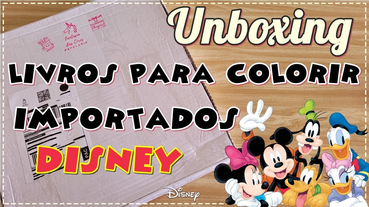 UNBOXING Livros para Colorir Disney