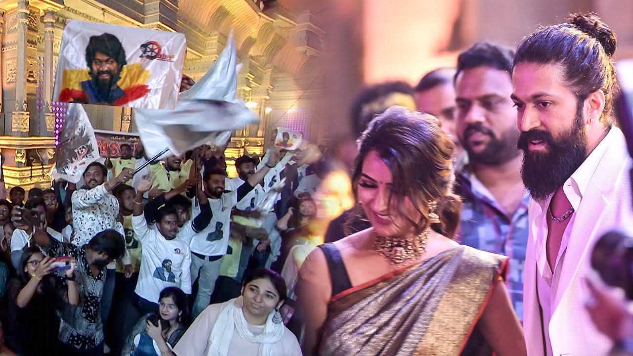 Rocking star Yash fans celebrate his dynamic entry at the SIIMA 2022 awards