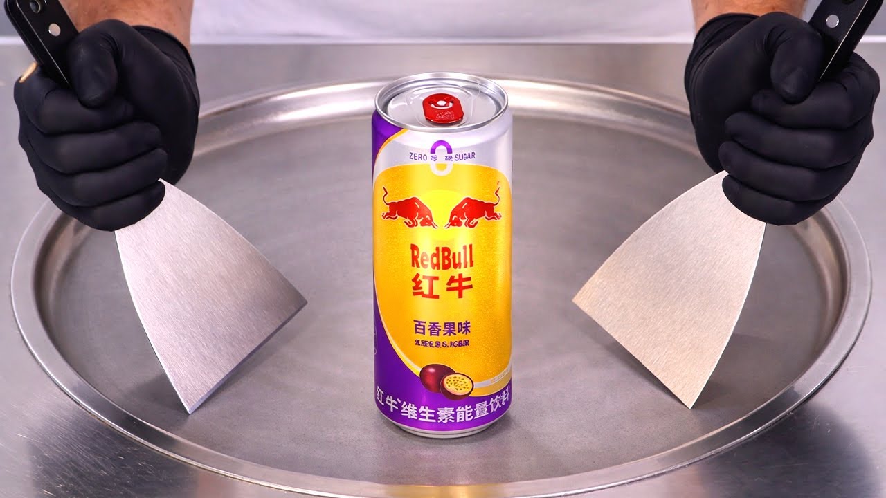 Frozen Red Bull — Ice Cream Rolls | Satisfying Visual ASMR