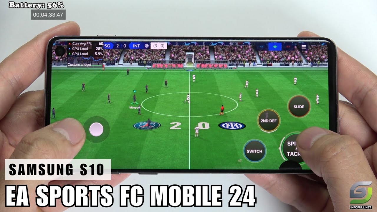 Samsung Galaxy S10 test game EA SPORTS FC MOBILE 24 | Snapdragon 855