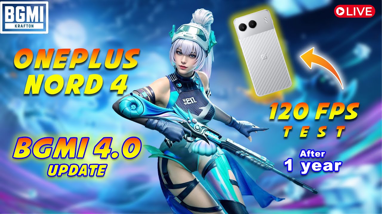 OnePlus Nord 4 BGMI 4.0 Live Streaming with FPS Meter | 120fps Gaming Support