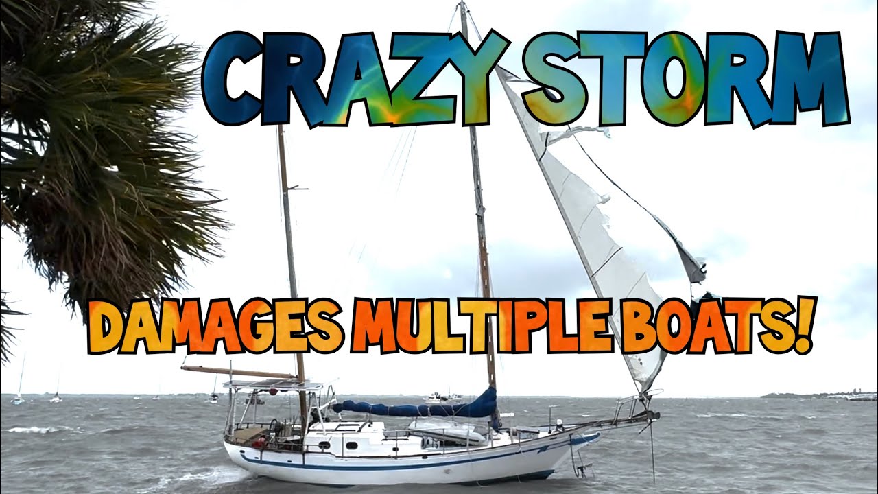 Jensen Causeway Sailboats Wrecked In Surprise November Hurricane Like Storm - Rescue & Salvage