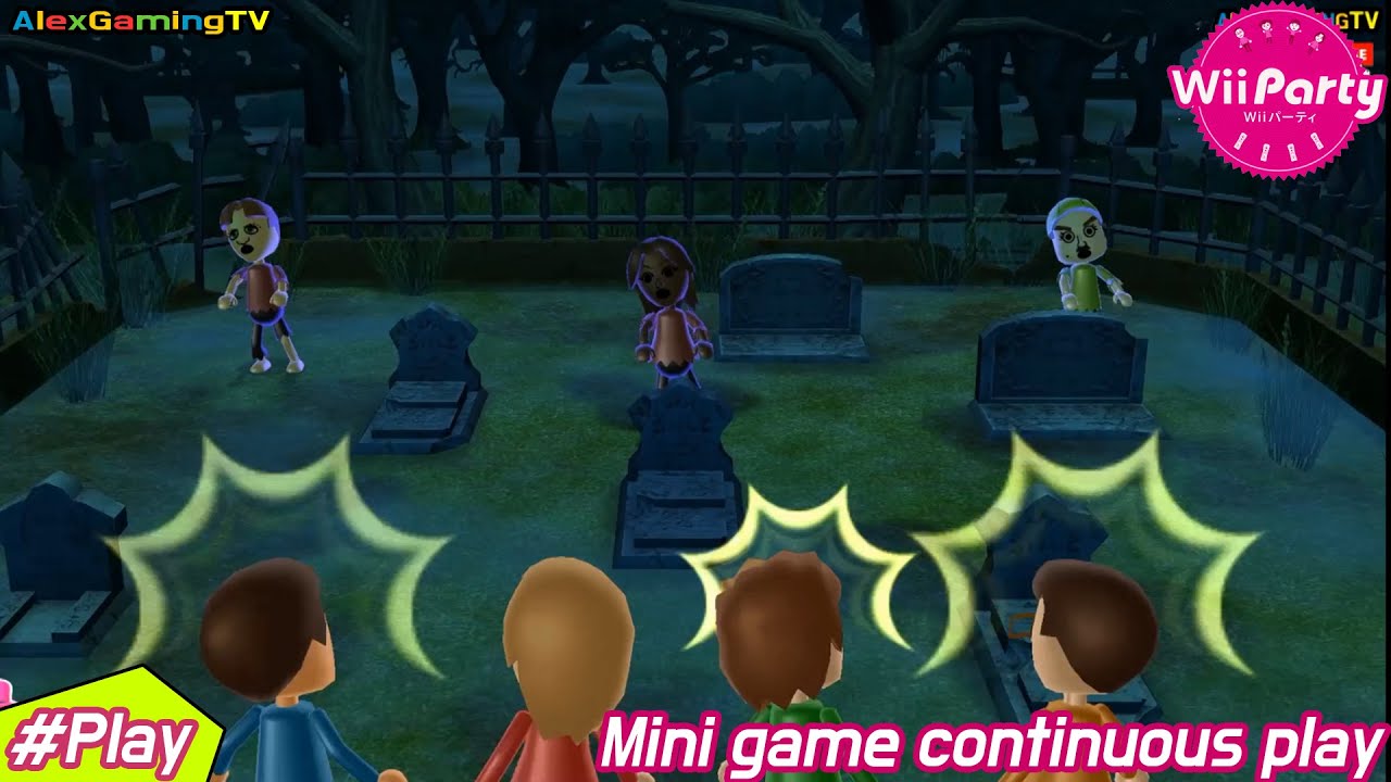 Wii Party - Mini game continuous play!  Let's Start ! 2 Player #037 ( Zombie Tag & Hide and Peek )