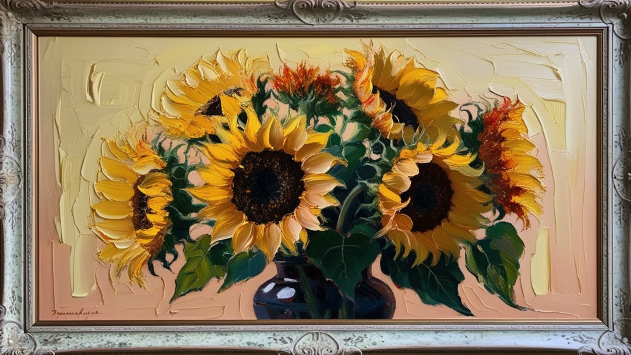 TV Art Flower Painting TV Screen Saver Wallpaper Background Oil Painting Decort