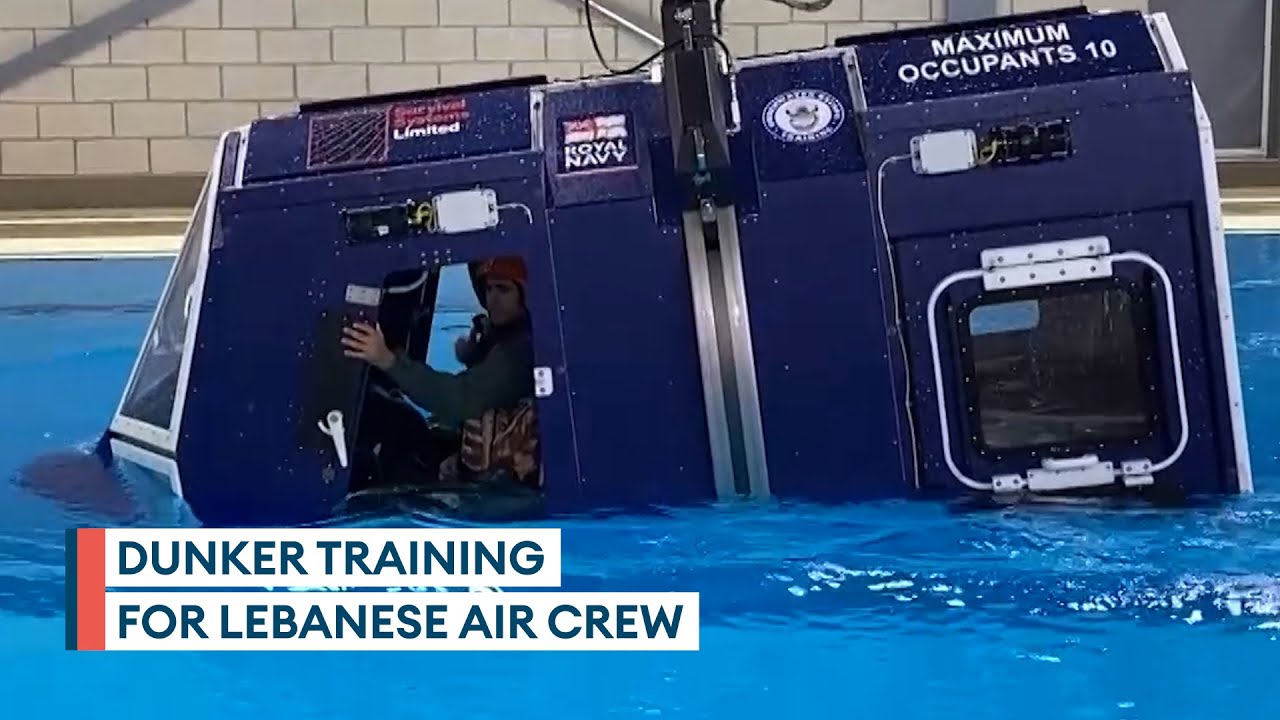 Lebanese Air Force undergo Royal Navy underwater escape training
