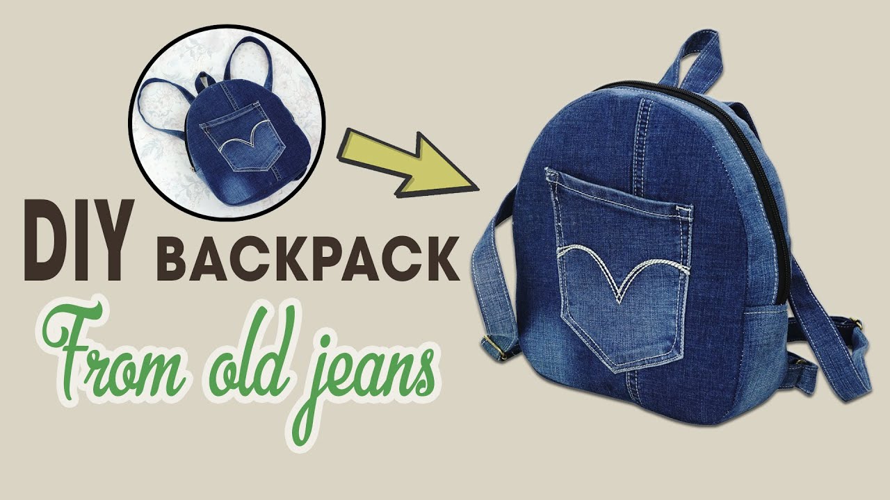 DIY How to make a fashionable small Backpack from Old Jeans | New Design
