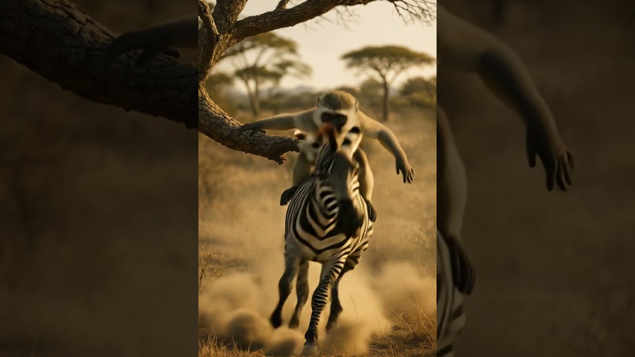 LOL Monkey vs Zebra: Stripe Chaos 🐒🦓😂