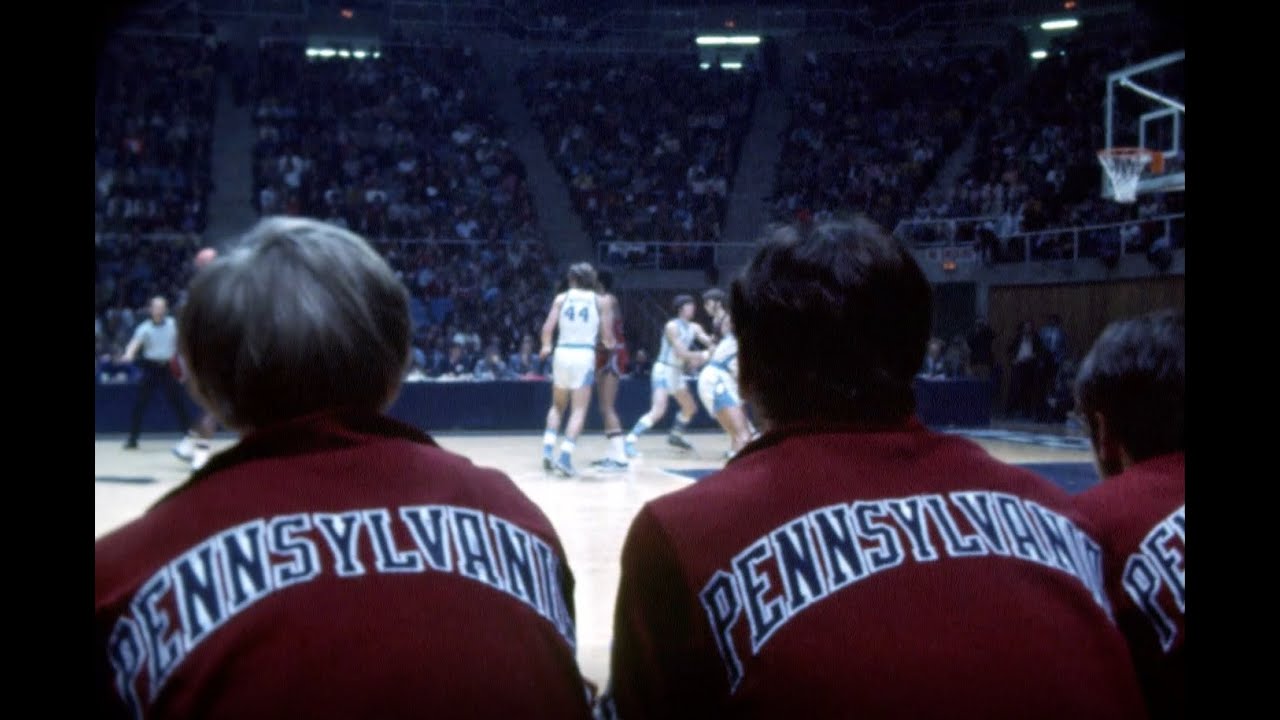 1972 North Carolina vs Pennsylvania. Film shot from coaches advantage. B-Roll Footage.