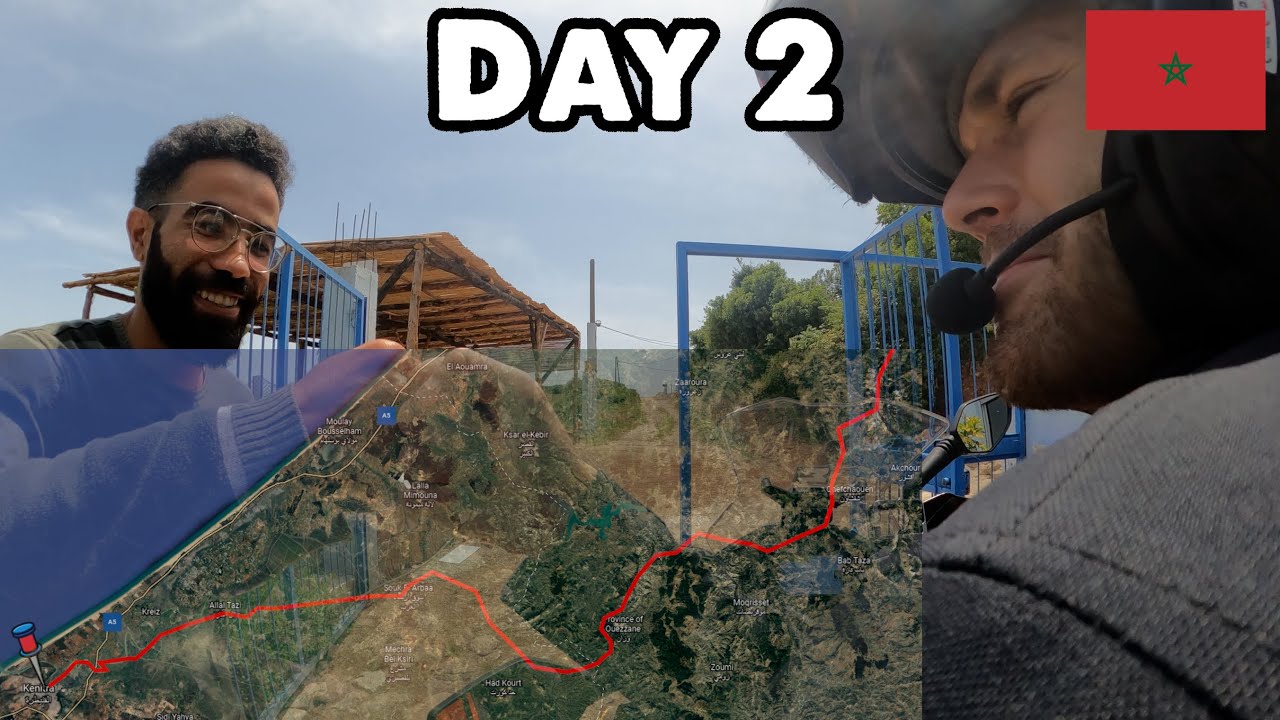 AFRICA 🐪 DAY 2 Morocco! Watch out! ANIMALS ON ROAD! Blue City Chefchaouen & NIGHT RIDE to Kenitra!