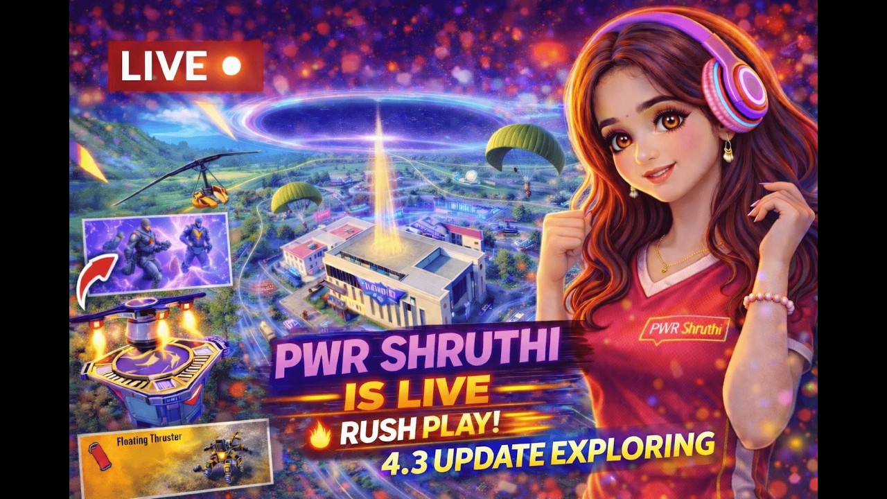 🔴 LIVE 🔥 NEW 4.3 UPDATE RUSH GAMEPLAY 💀 GIRL GAMER DESTROYING LOBBY | PUBG MOBILE #pwrshruthiyt