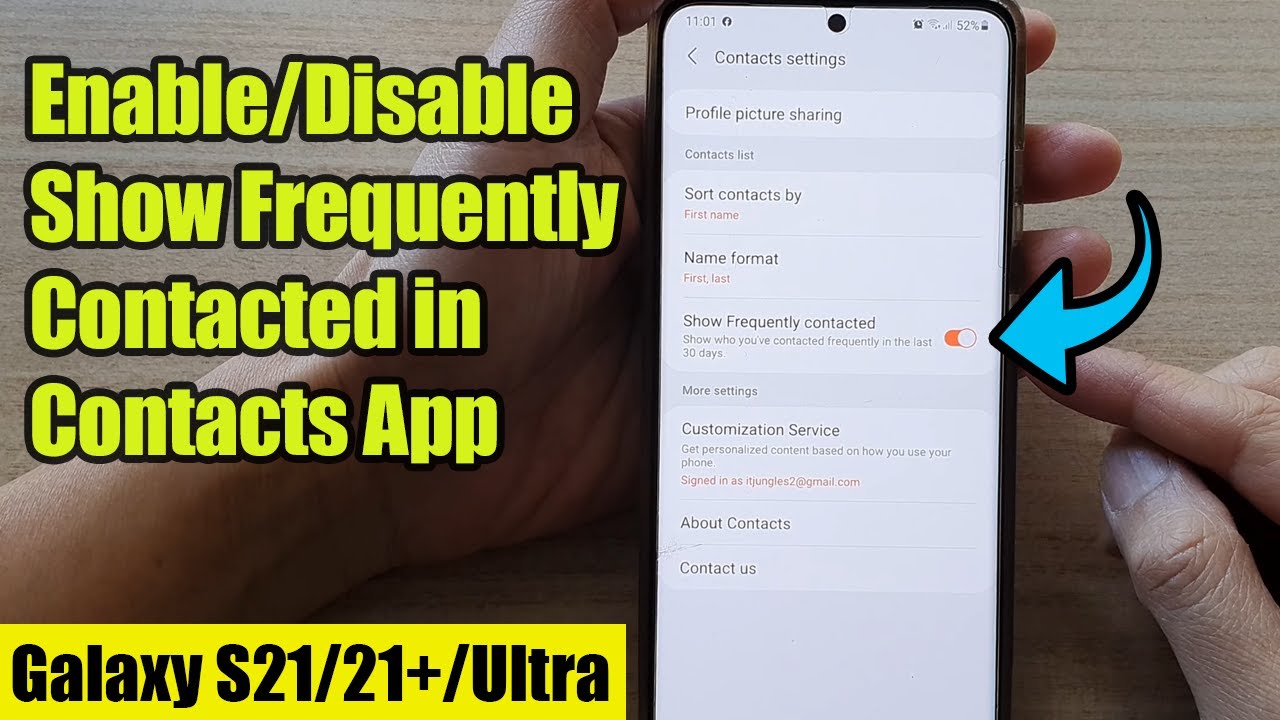 Galaxy S21/Ultra/Plus: How to Enable/Disable Show Frequently Contacted in Contacts App