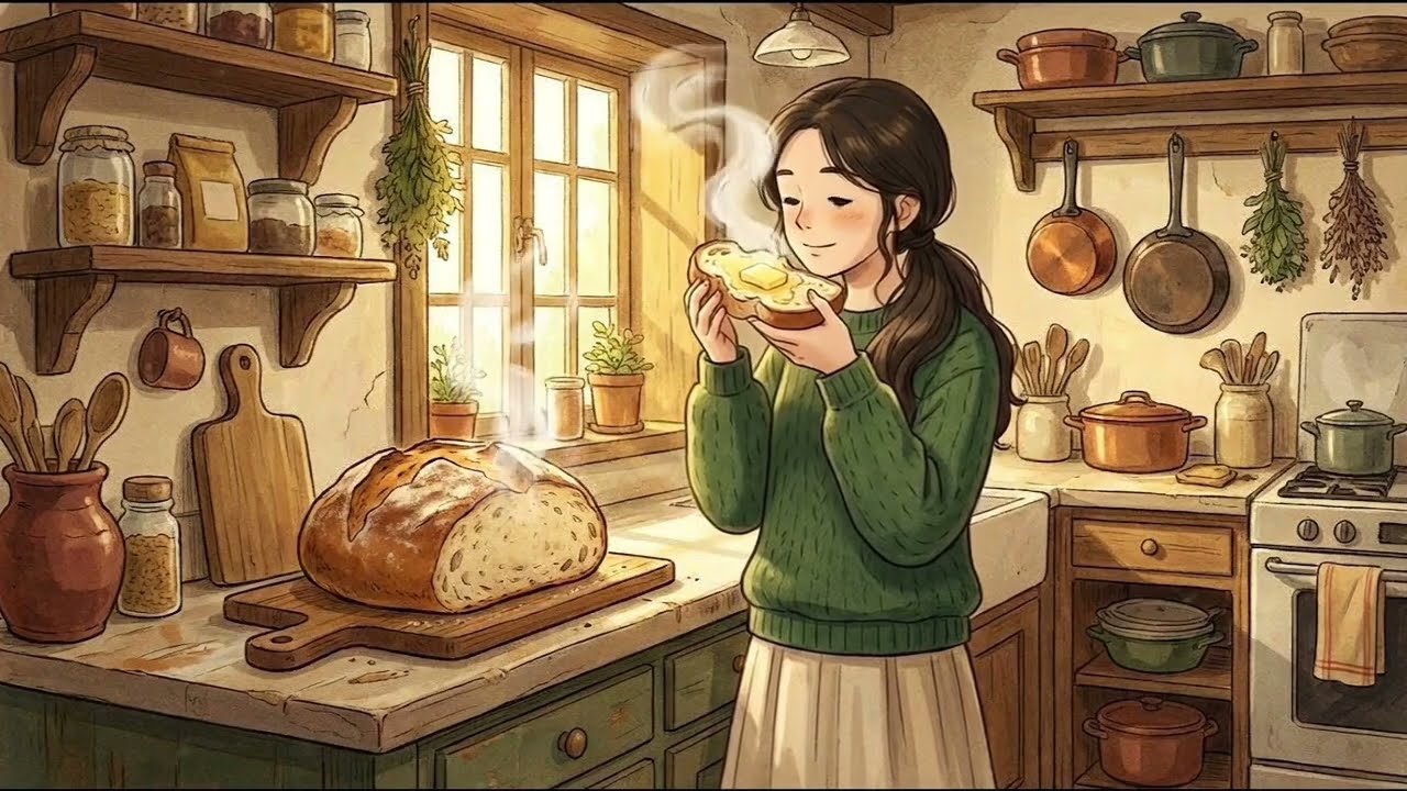 A Rainy Morning in a Quiet Cottage 🌧️ | Cozy Baking & Slow Life | Ghibli-Inspired Story