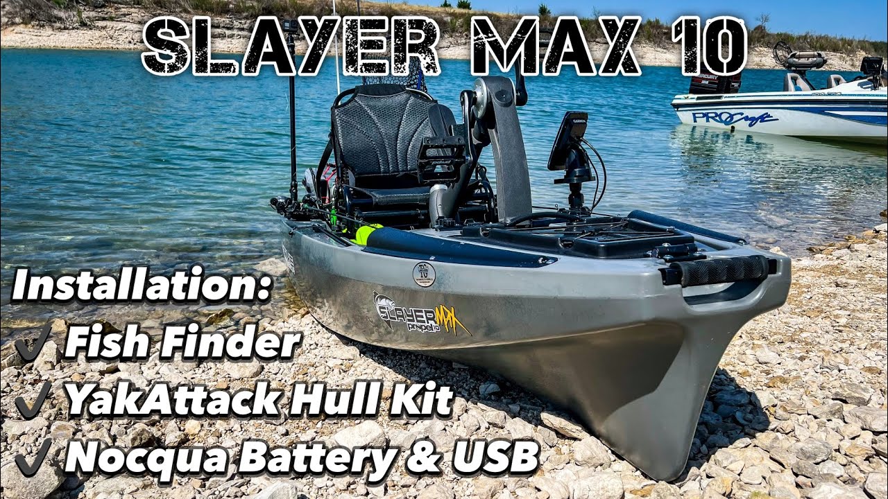Native Slayer Max 10 - Fish Finder and Nocqua Install! YakAttack Hull Kit with Garmin Striker 4