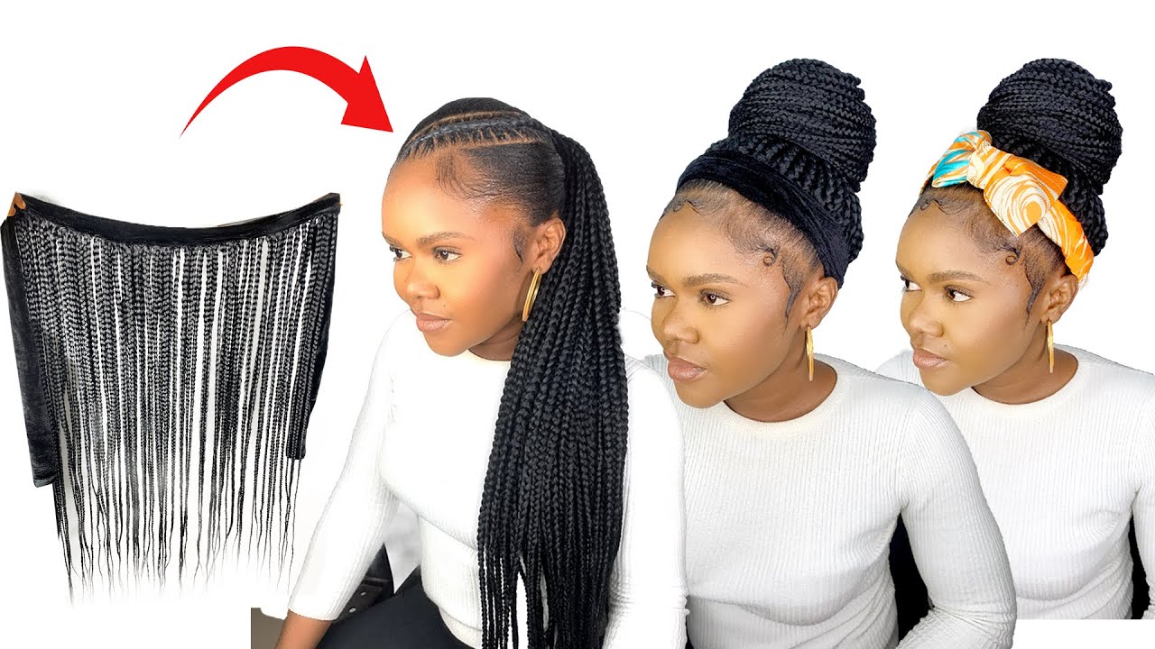 $7 Braided Head Band Wig Using Expression Braid Extension - Beginner Friendly