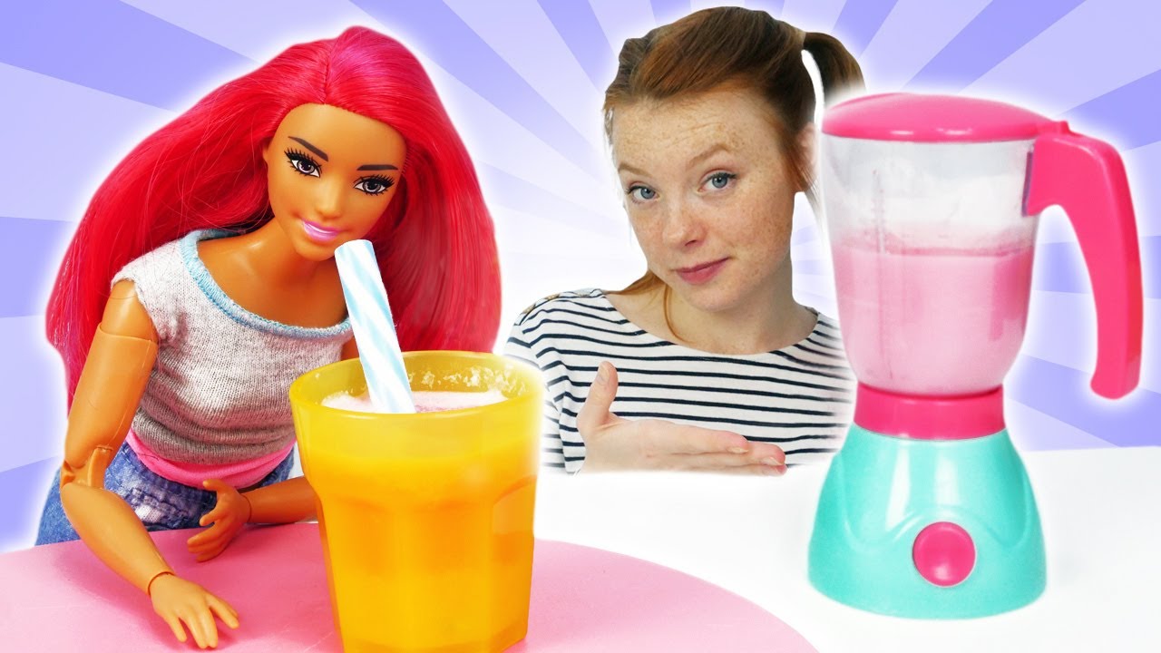 Spielspaß mit Barbie. Ein leckerer Smoothie für Steffi. Puppen Video mit Irene