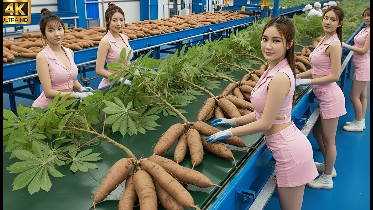 Inside the Factory: United States Giant Cassava Flour Process (Full Process) | NextGen MFG