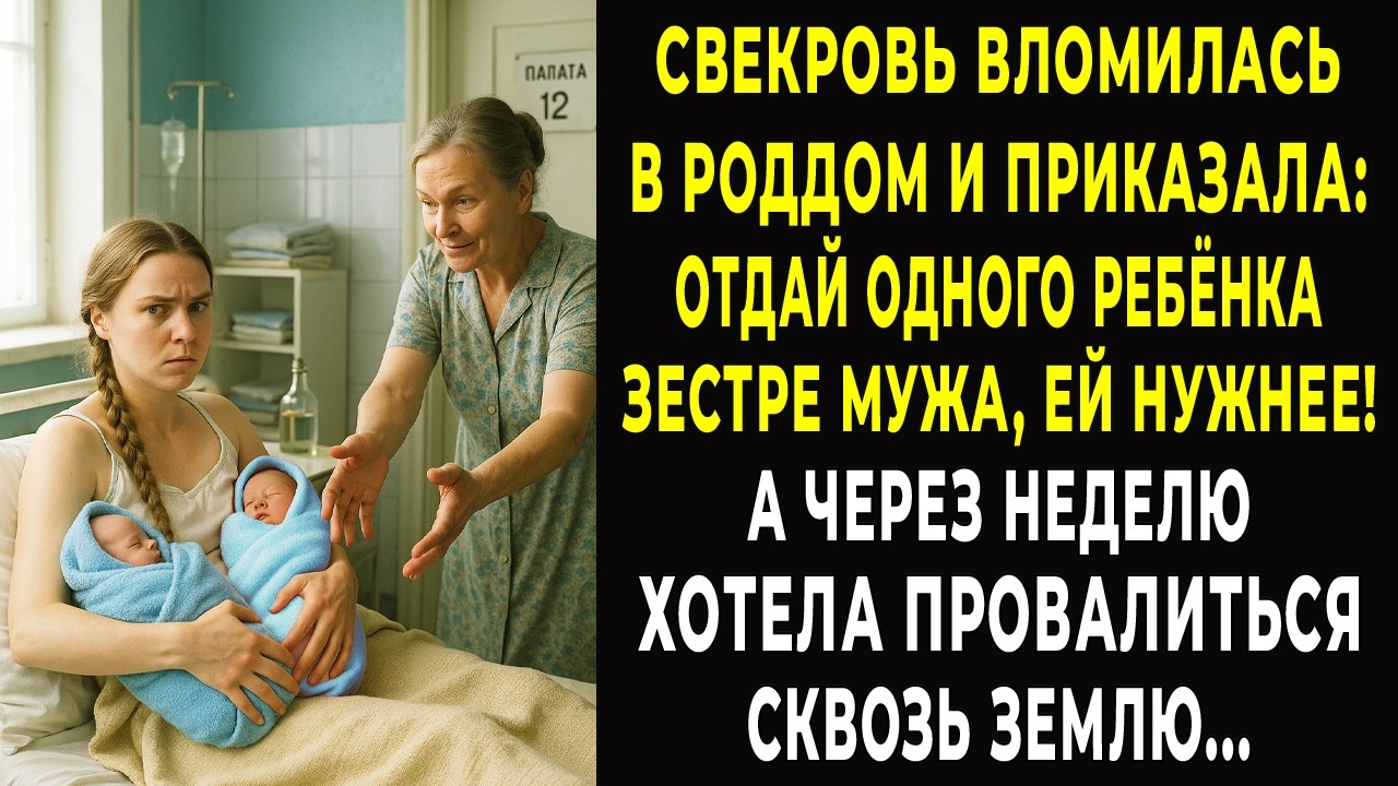 Свекровь вломилась в роддом: Отдай одного ребенка золовке! А через неделю рыдала...