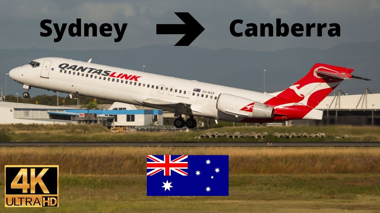 Full Flight - Qantas Sydney to Canberra QF1501 Boeing 717 (4K 60fps)