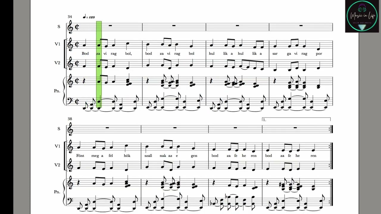 Bodzavirág - Balázs Árpád Hungarian Song for Choir (Score+Video)
