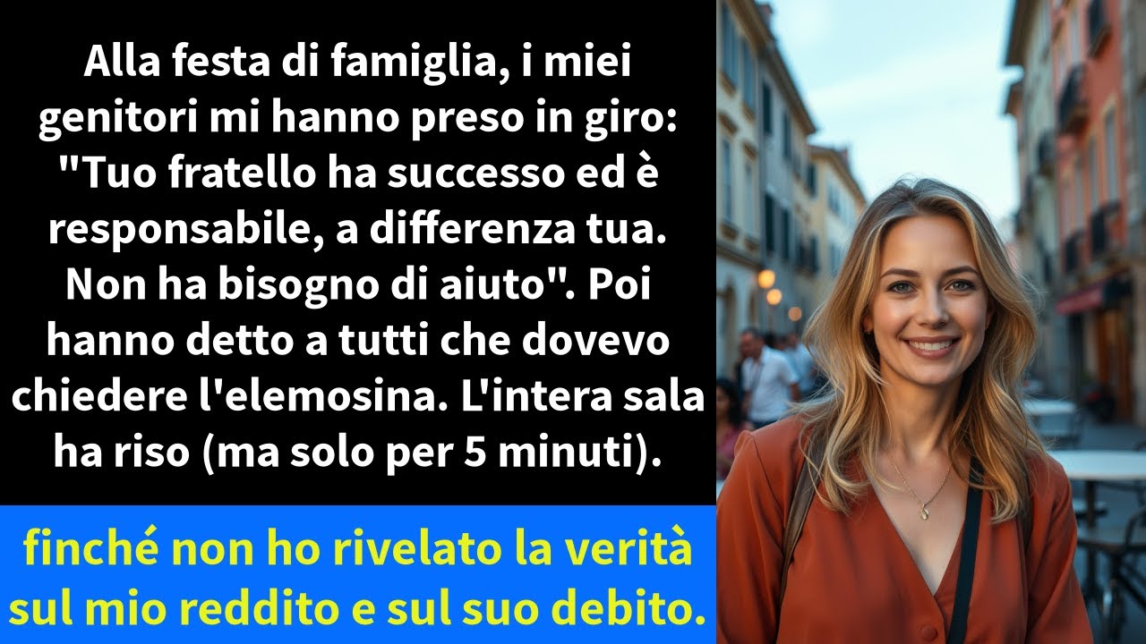 Alla festa di famiglia, i miei genitori mi hanno preso in giro: 