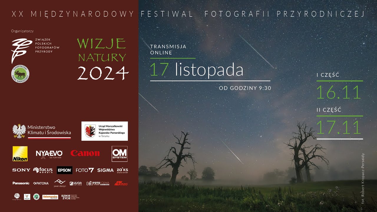 XX MIĘDZYNARODOWY FESTIWAL FOTOGRAFII PRZYRODNICZEJ WIZJE NATURY 2024