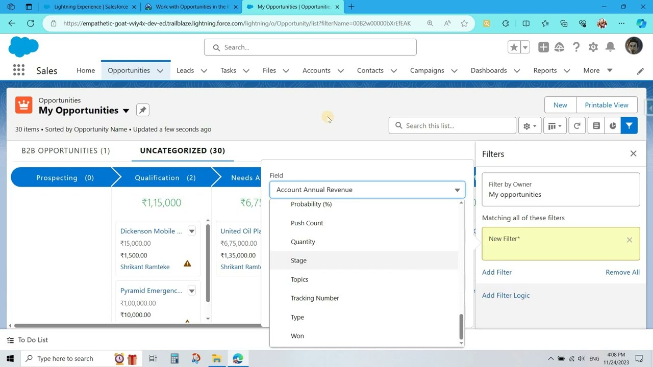 Work with Opportunities in the Kanban View || Customize a Sales Path for Your Team